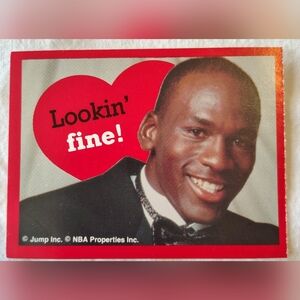 Michael Jordan "Lookin' fine!" Valentine's Day Card 1991 Cleo Jump Inc. NBA